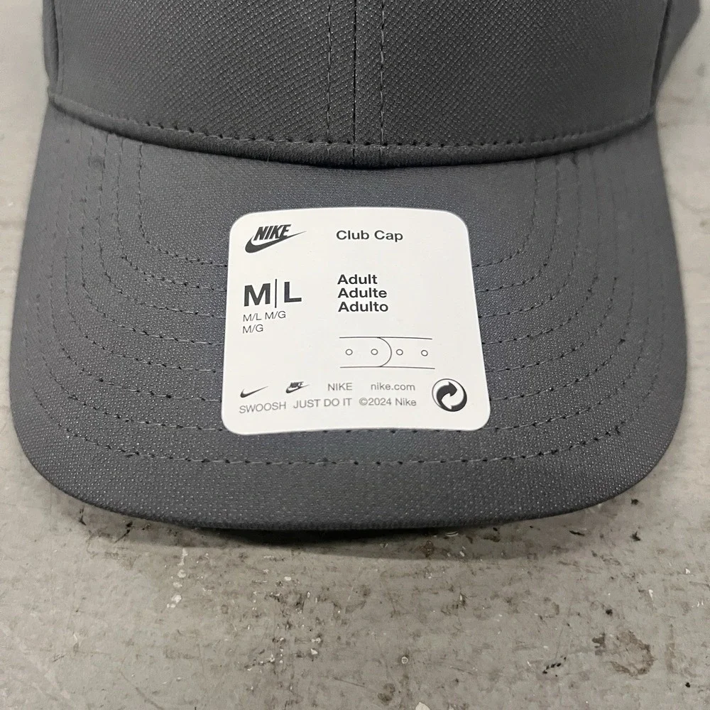 Nike Unisex Adult Club Cap‎ FV5563-068 Adjustable Gray Sportswear Baseball Hat